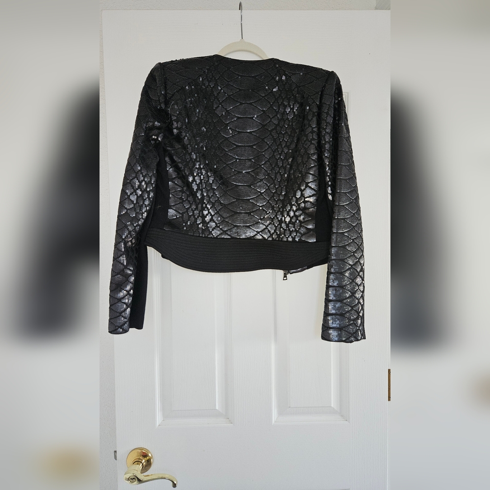 BCBG sequins jacket in black size M